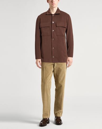 Man Shirt Brown Size M Cotton