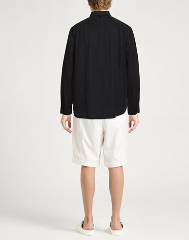 Man Shirt Black Size L Linen, Cotton