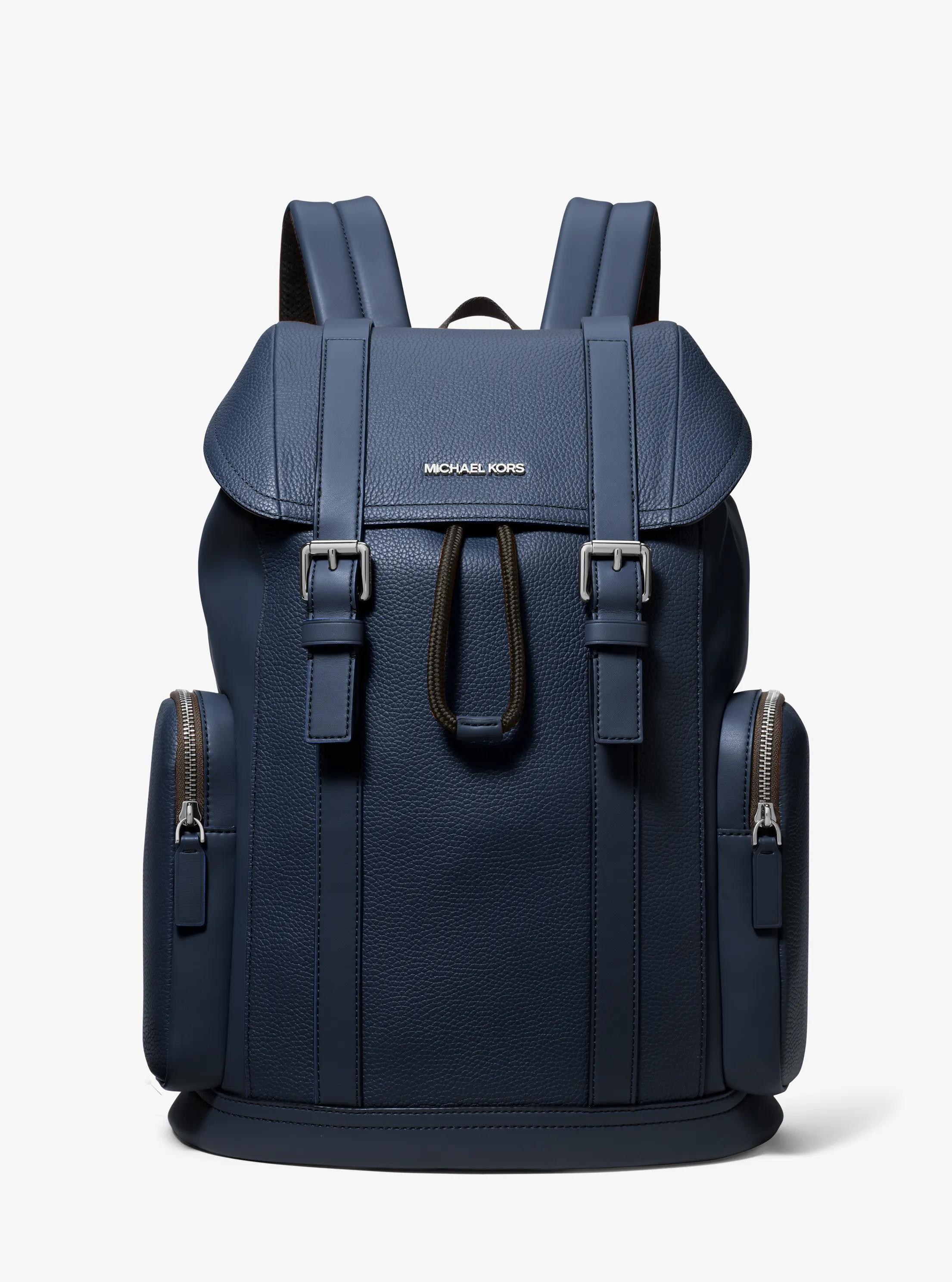 Cooper Pebbled Leather Backpack in Blue - One Size