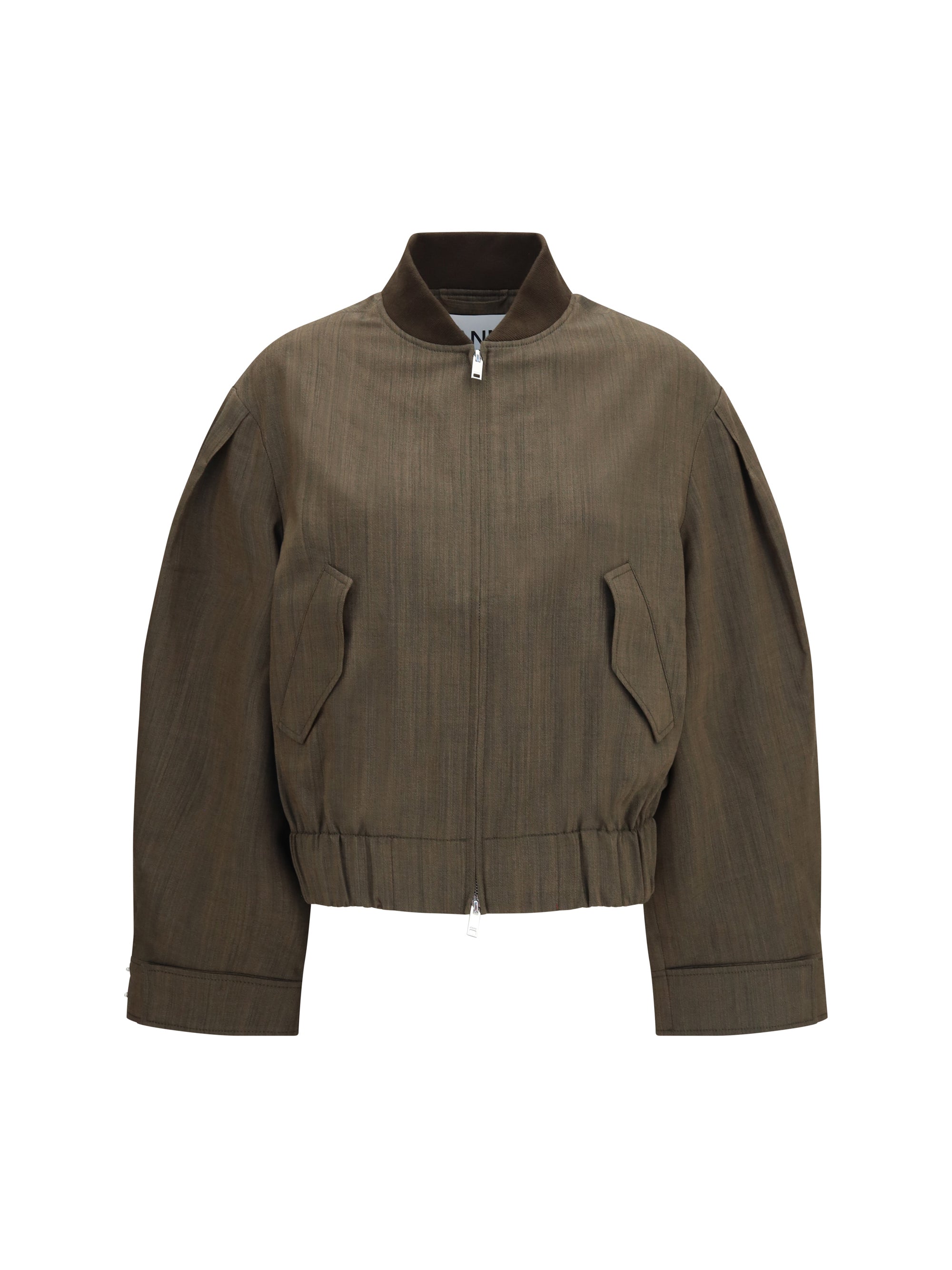 Merino Wool Bomber Jacket — Brown