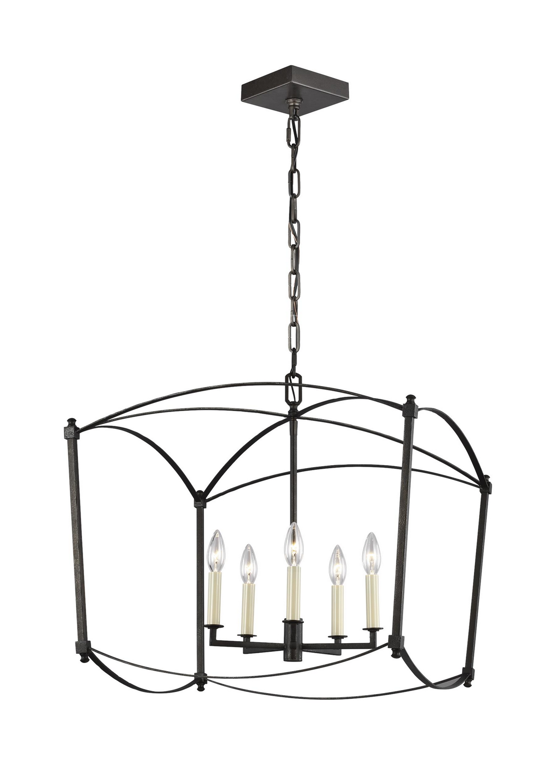 Visual Comfort Studio Thayer 5-Light Chandelier in Smith Steel by Sean Lavin