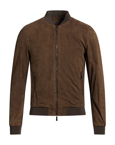 Man Jacket Military green Size 34 Leather