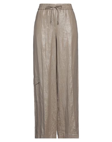 Woman Pants Taupe Size 10 Linen