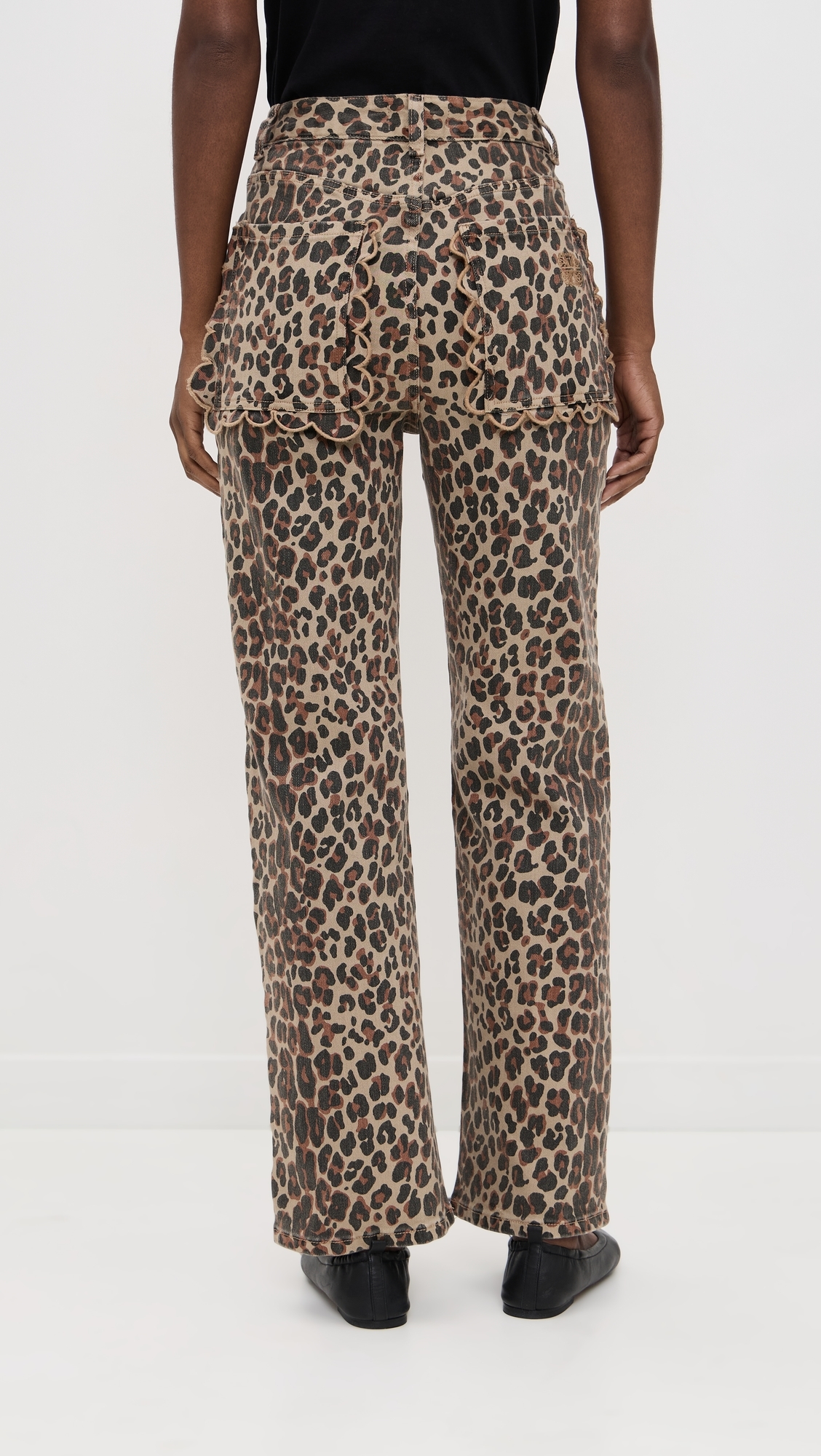 Leopard Lucia Scallop Detail Jeans Leopard