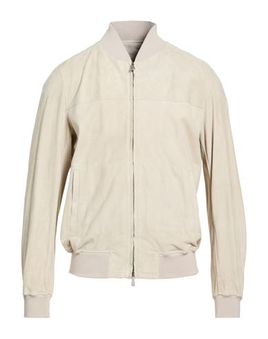 Platinum Man Jacket Light grey Size 40 Goat skin, Cotton, Lyocell