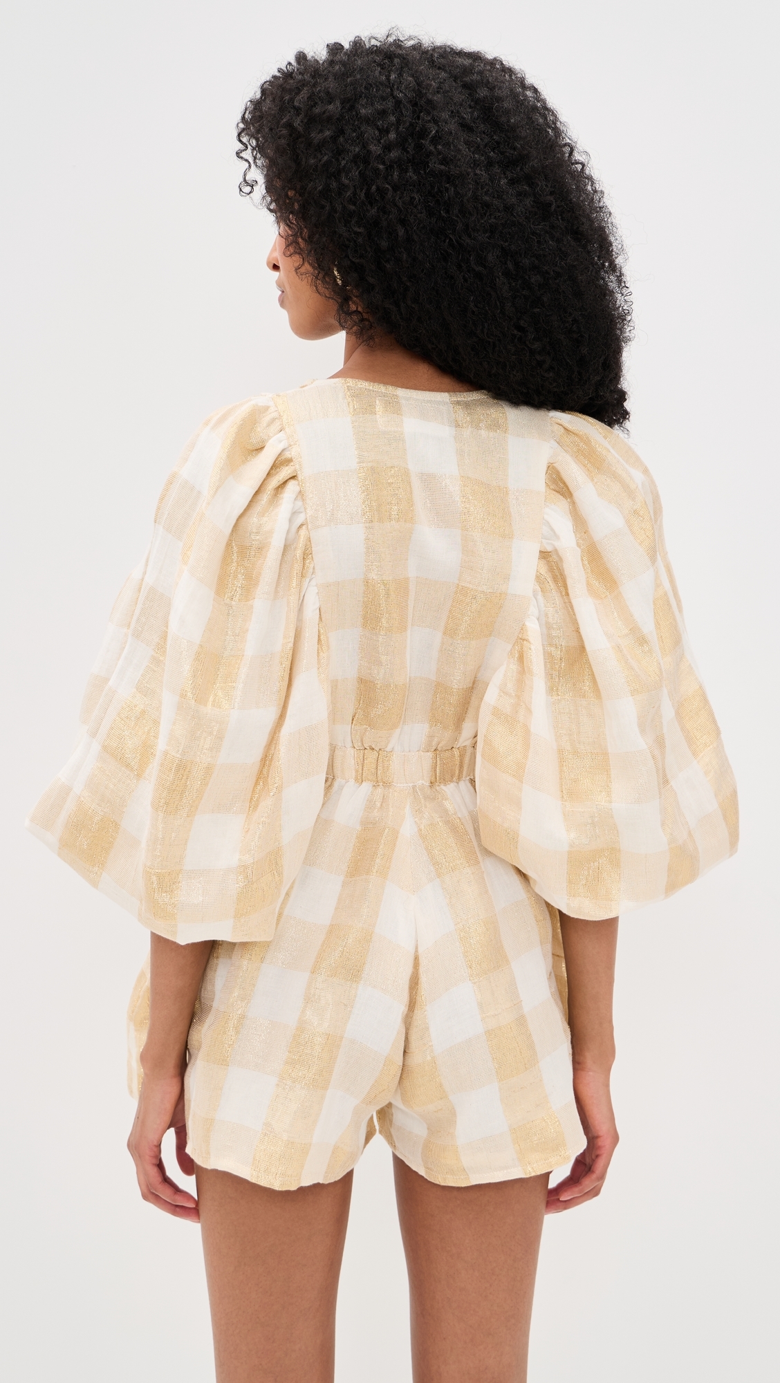 Alicia Jumpsuit Gingham Gold L