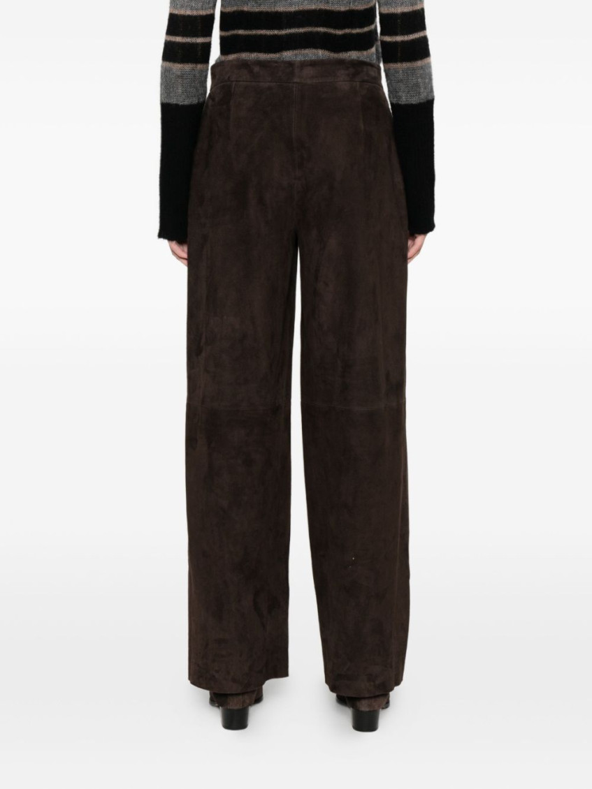Leather Wide-Leg Trousers