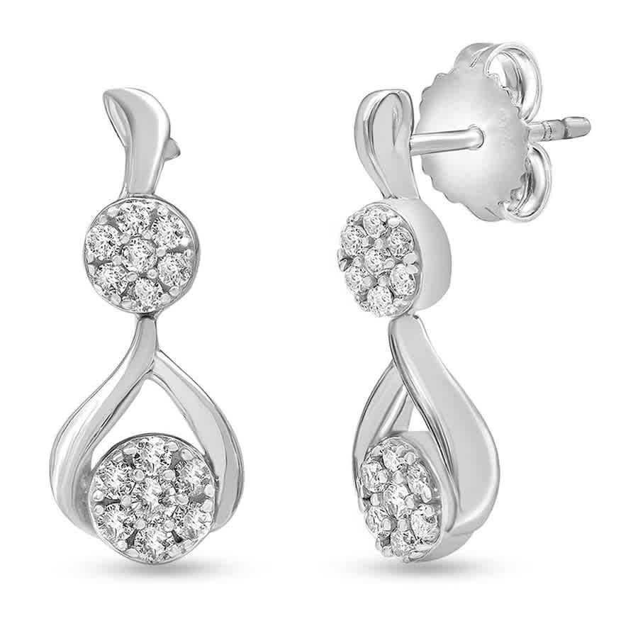 Sterling Silver 0.50 Carat Lab Grown Diamond Drop Earrings for Women