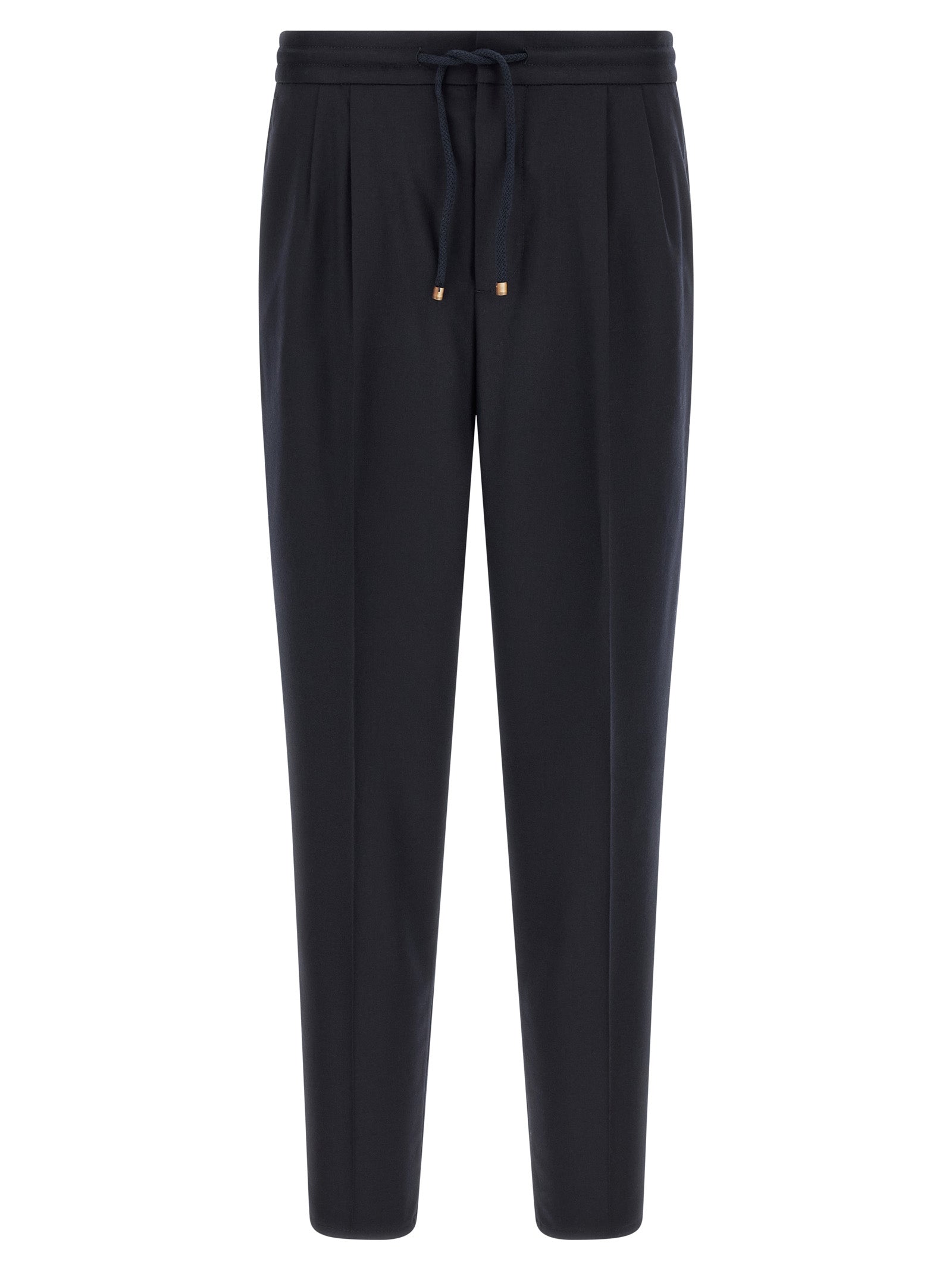 Virgin Wool Trousers — Navy