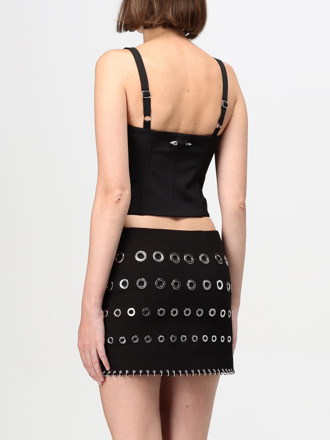 Cropped spike-bar corset - Neutrals