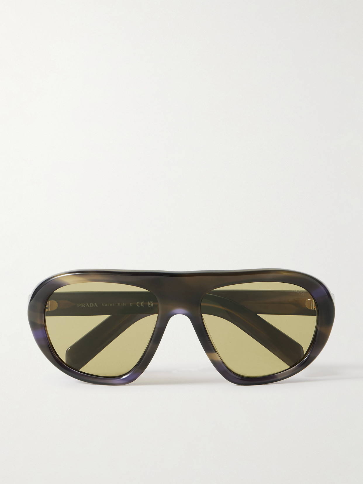 Oversized Aviator-style Acetate Sunglasses - Brown