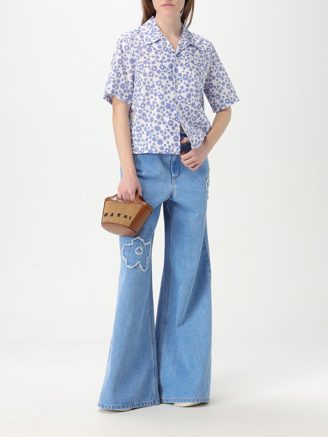 Floral-print shirt - Purple