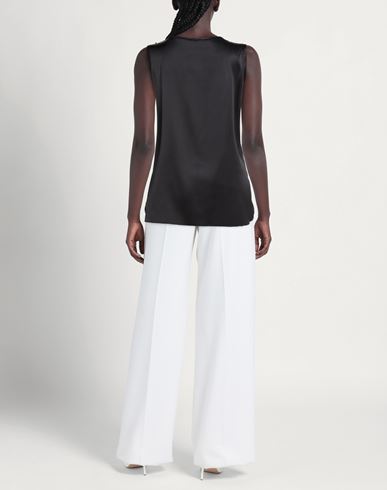 Woman Top Black Size 10 Silk, Elastane