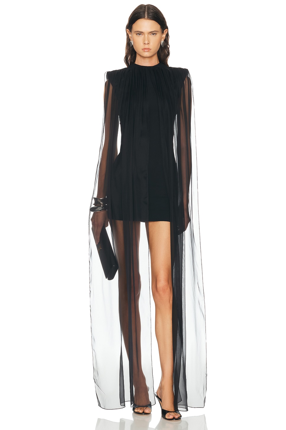 Burc Akyol Veiled Dress in Black - Black. XS also in