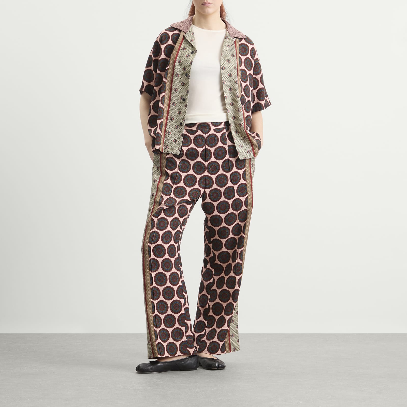 Women's TOGA Inner Print Trousers in Light Pink