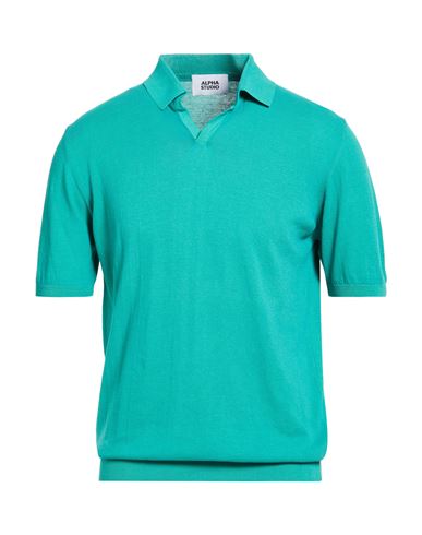 Man Sweater Green Size 36 Cotton