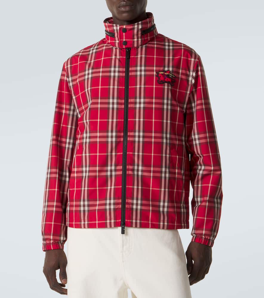 Check technical blouson jacket