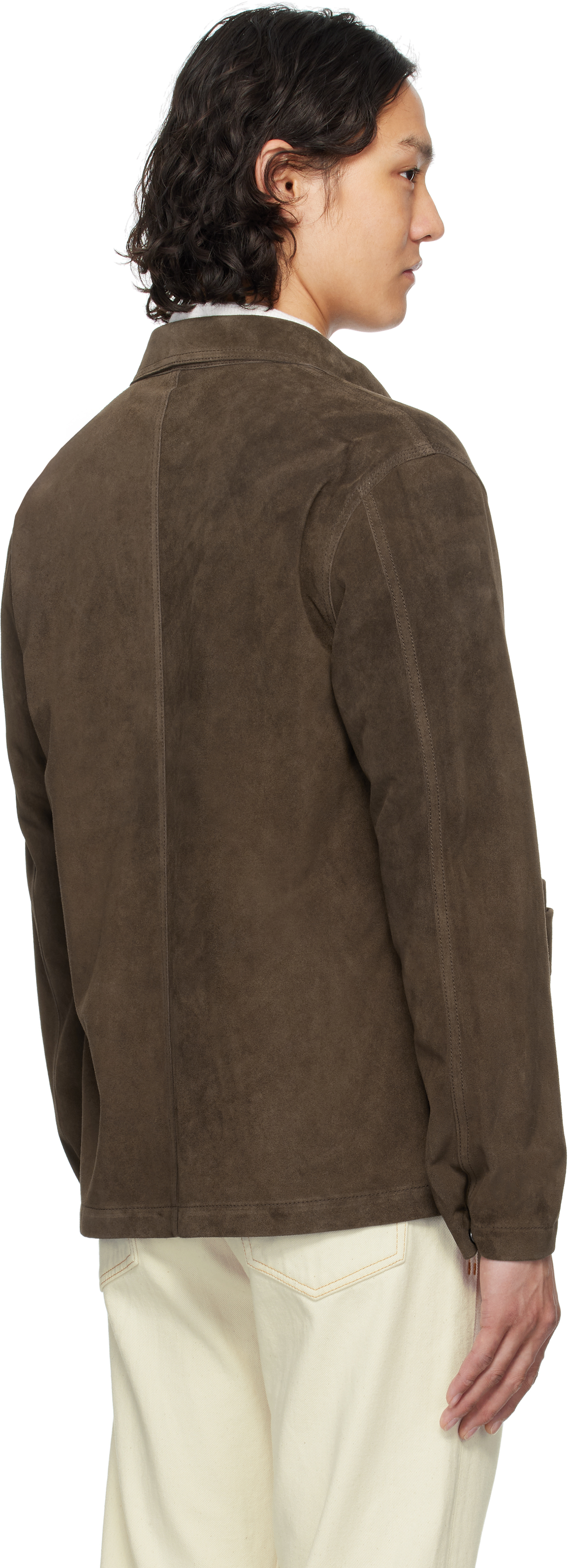 Drake's Brown Heavyweight Five-Pocket Suede Chore Jacket