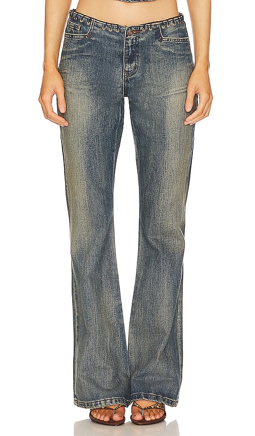 Jaded London GERADE WHIPSTITCH in Denim-Dark. Größe 32. Also in 24, 25, 26, 28