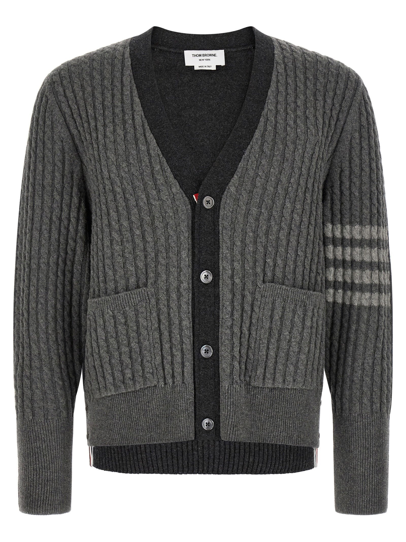 2-in-1 Trompe Lœil Virgin Wool Cardigan — Grey