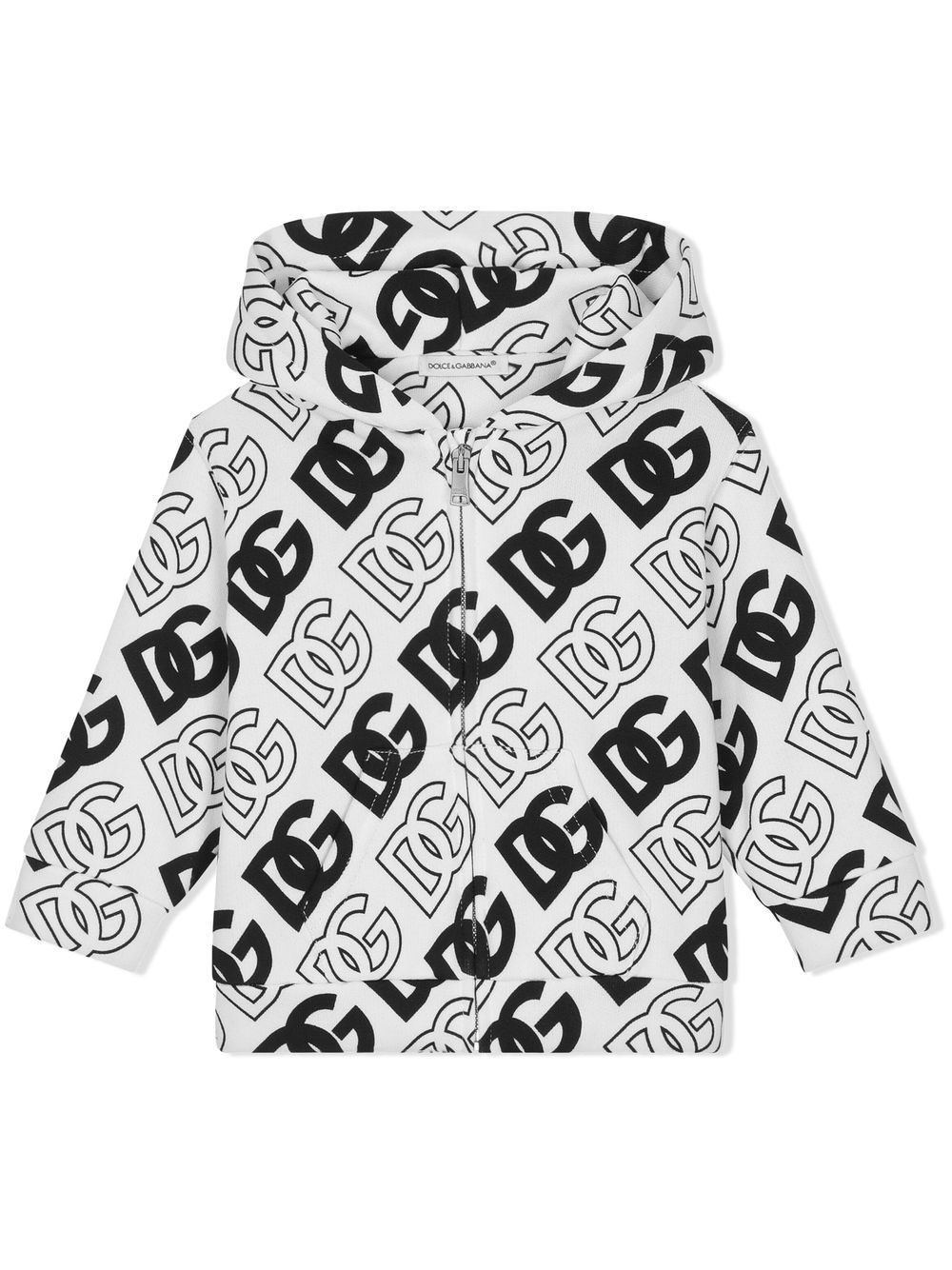DG-logo zip-up hoodie - White