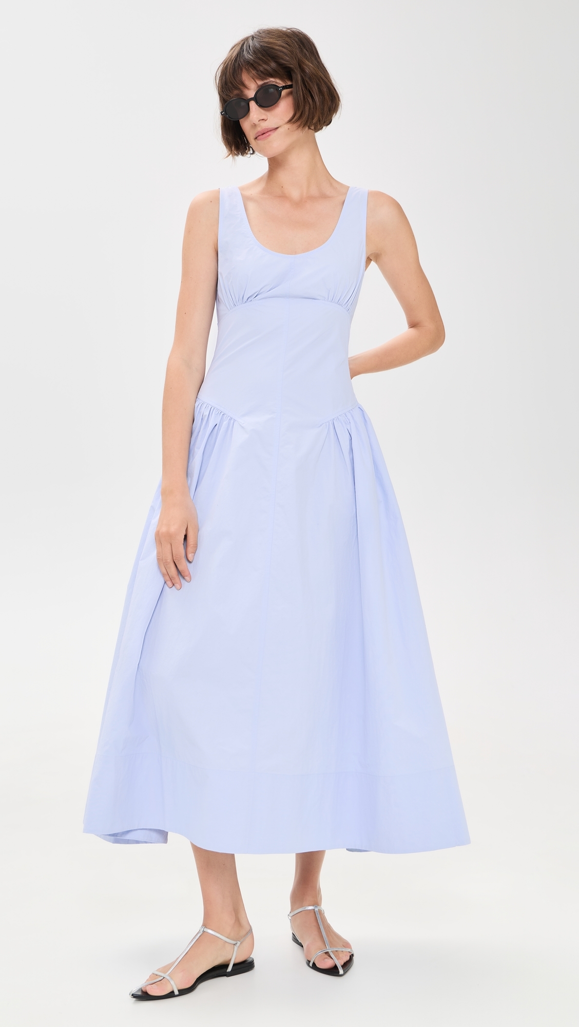 Kendall Dress in Tech Cotton Sky