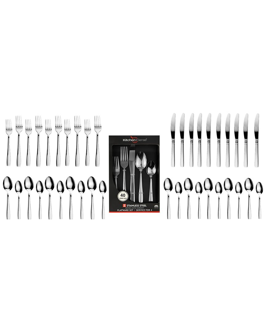 40Pc Stainless Steel Silverware Set