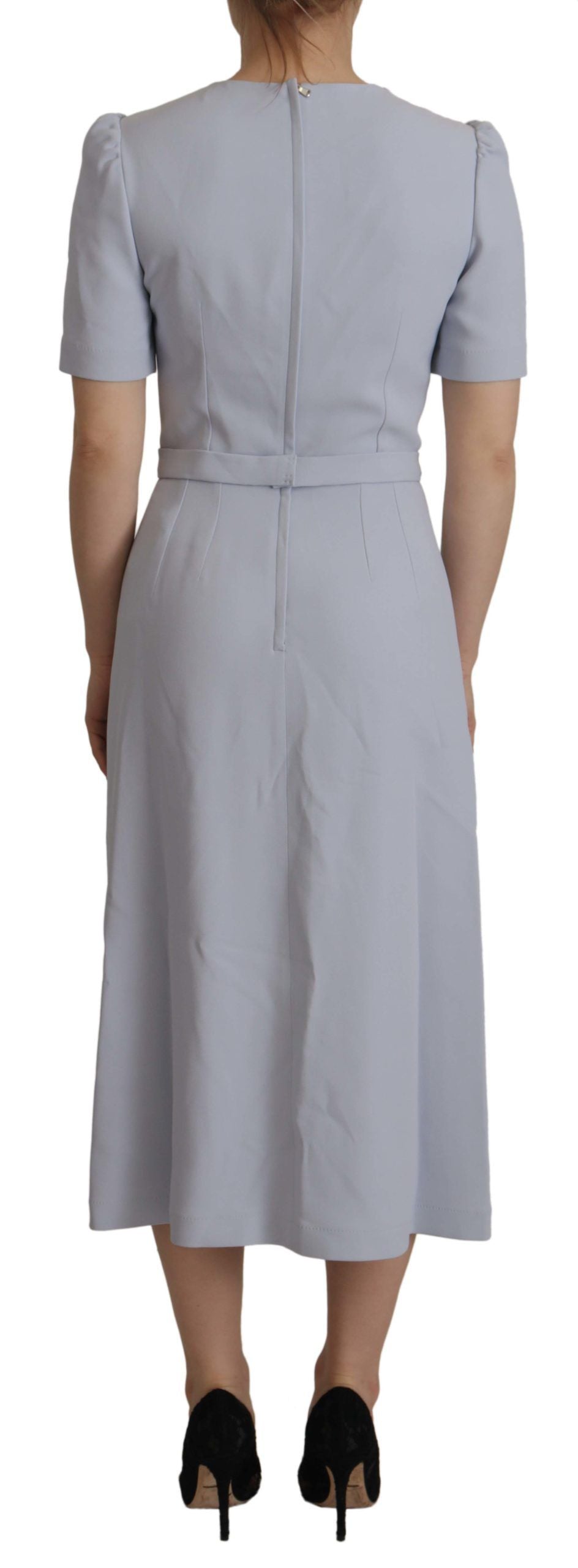 Stretch Cady A-Line Dress — Blue