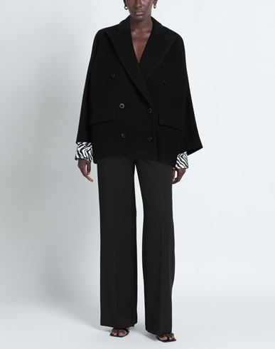 Woman Coat Black Size 4 Wool, Polyester, Polyamide