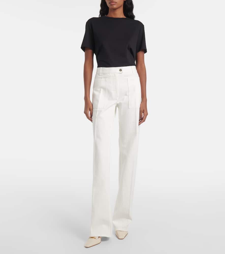 Mid-rise straight jeans