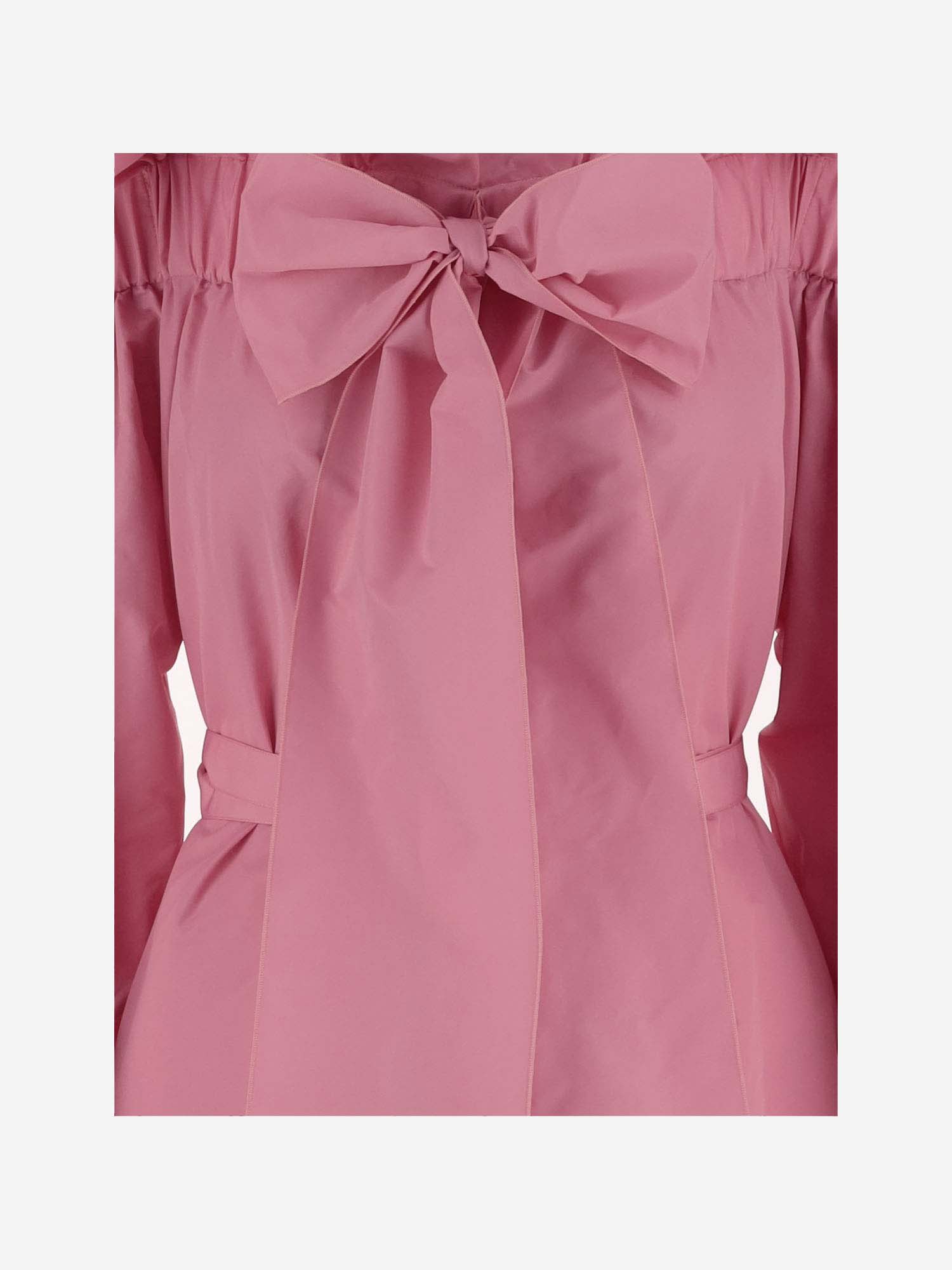 Ruffled detailing belted mini dress - Pink
