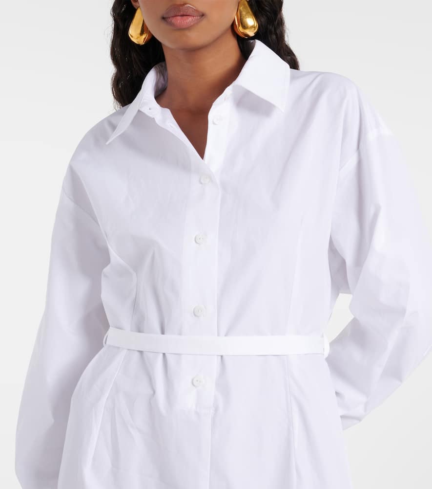 Ruffled cotton shirt dress