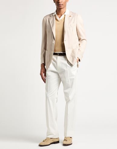 Man Blazer Beige Size 40 Tencel, Wool