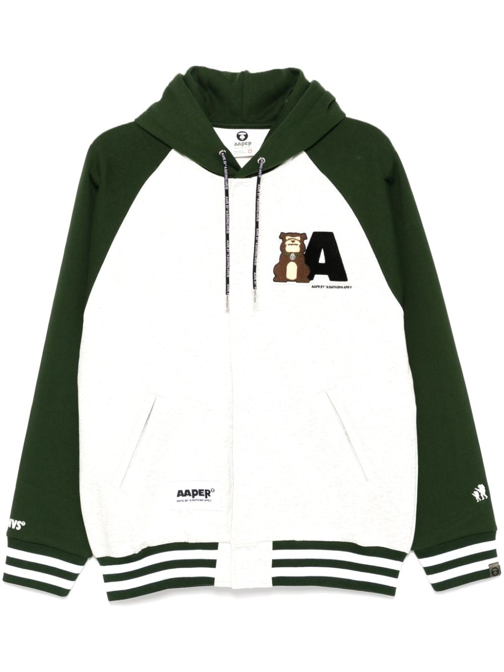 Logo-patch hooded jacket - Grey