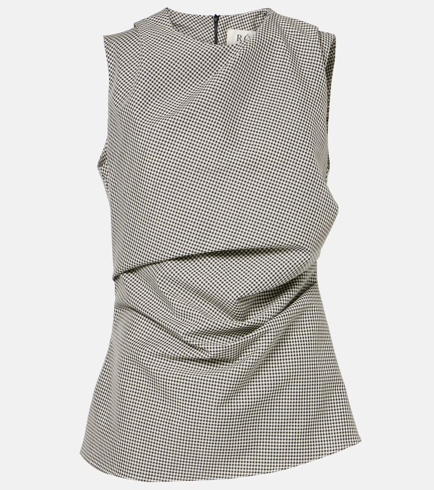 Róhe Checked wool-blend top