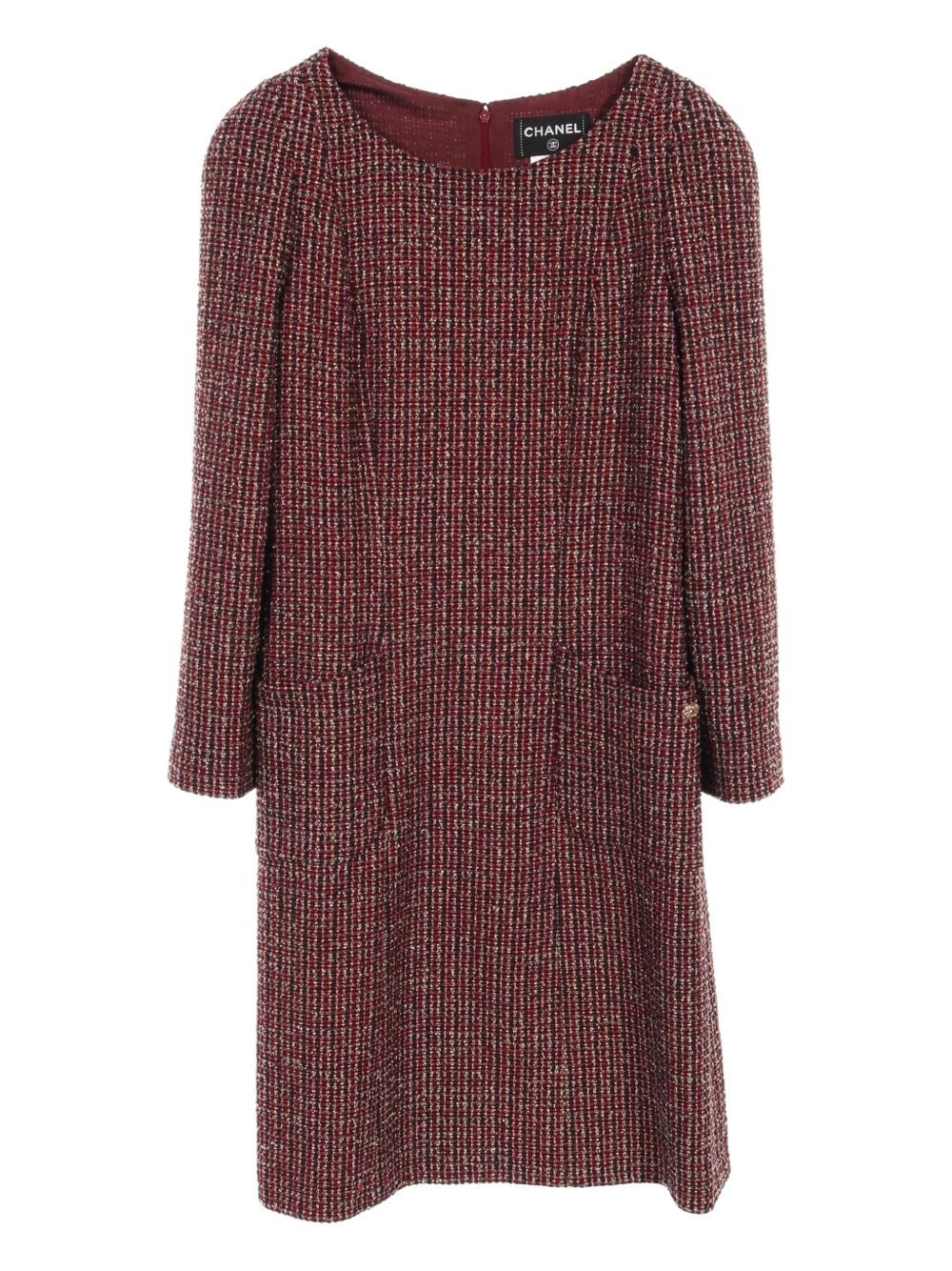CHANEL Pre-Owned 1986-1988 tweed midi dress - Red