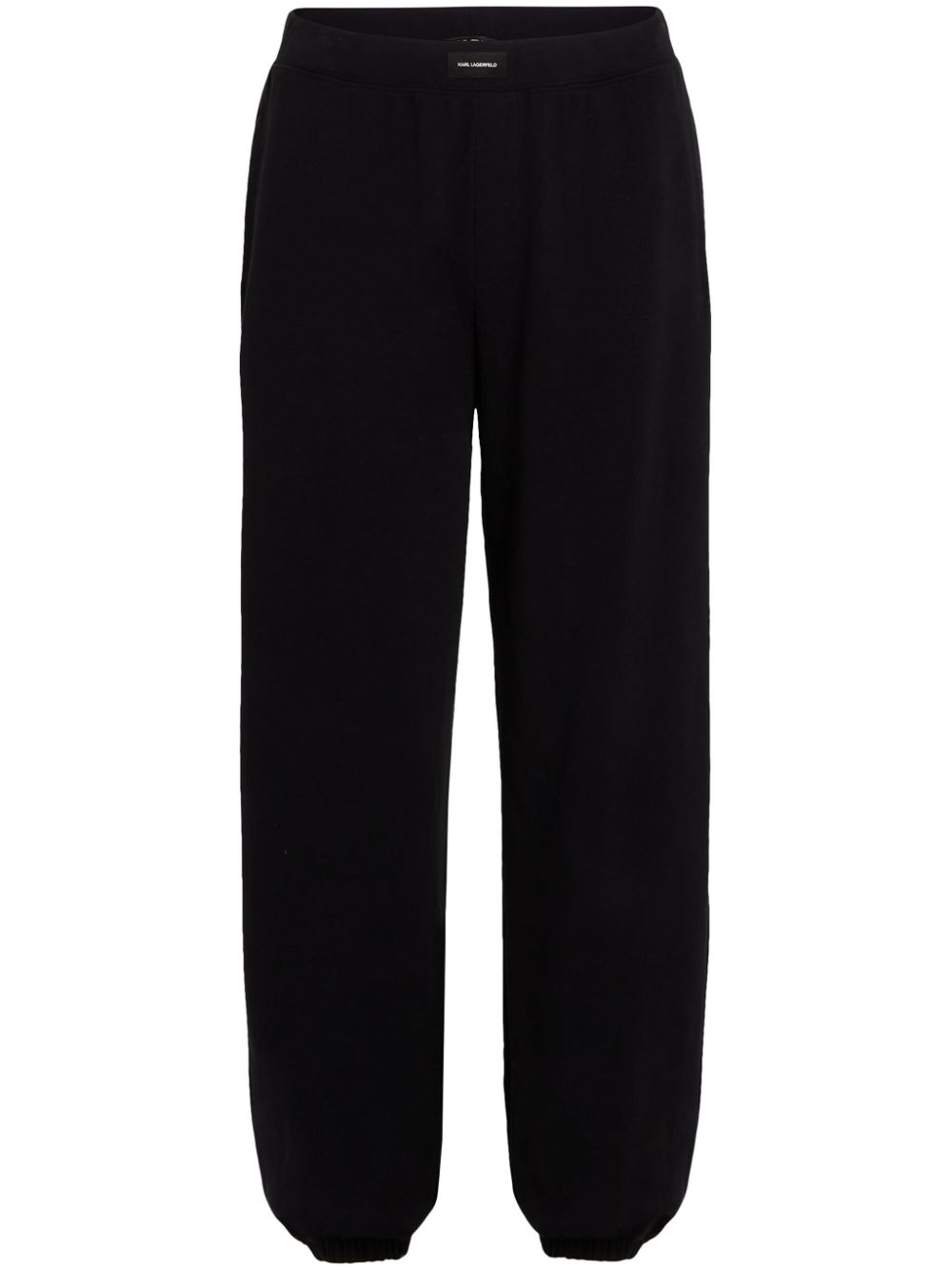 Logo patch cuffed jogging trousers - Black