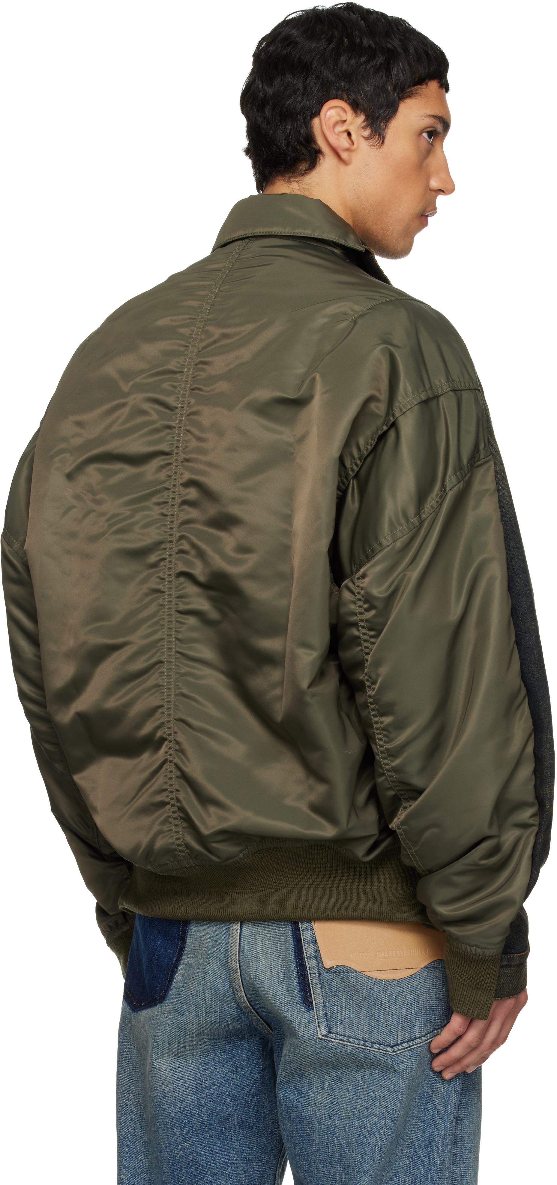 Khaki & Navy Front Back Combined Denim Jacket
