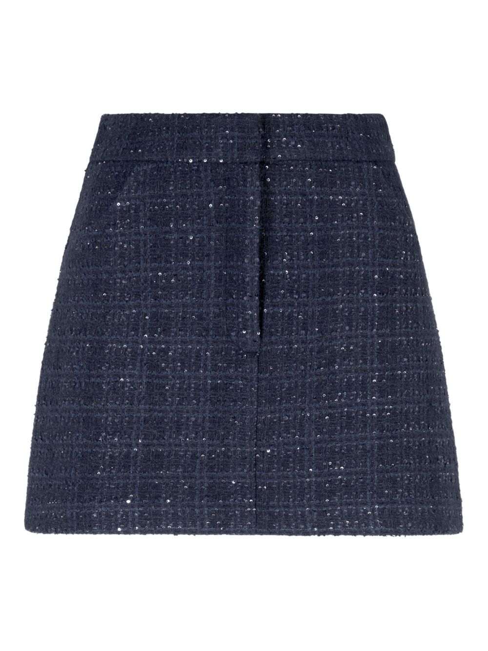 Sequin-embellished tweed skirt - Blue