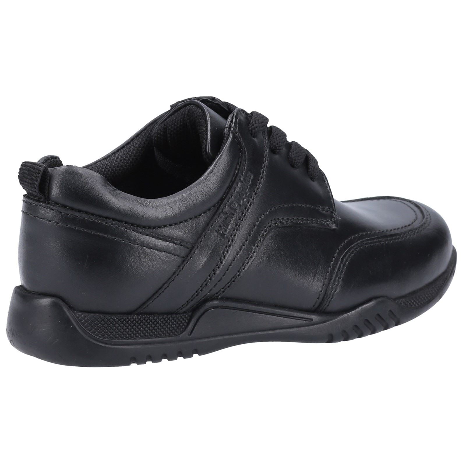 Hush Puppies Harvey Youth Black Leather Lace-Up Shoe