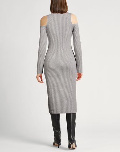 Woman Midi dress Grey Size 2 Virgin Wool, Silk, Viscose, Cashmere, Polyester