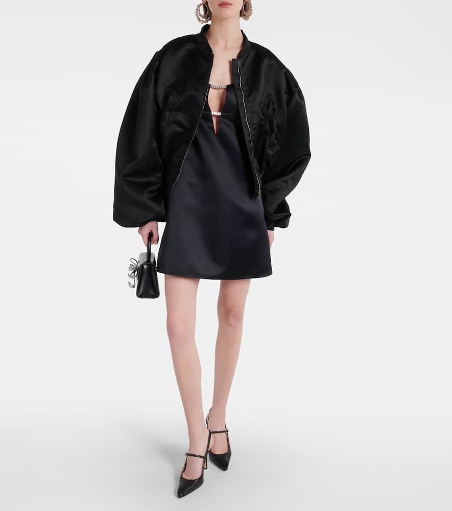 Cutout satin minidress