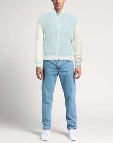 Man Cardigan Sky blue Size M Cotton, Polyamide