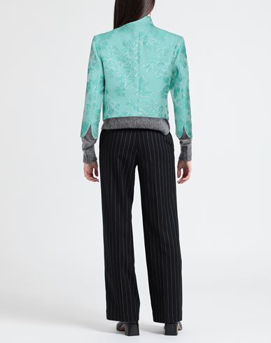 Woman Blazer Turquoise Size 10 Polyester, Silk