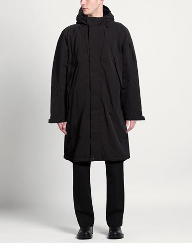 Man Coat Black Size 40 Polyamide