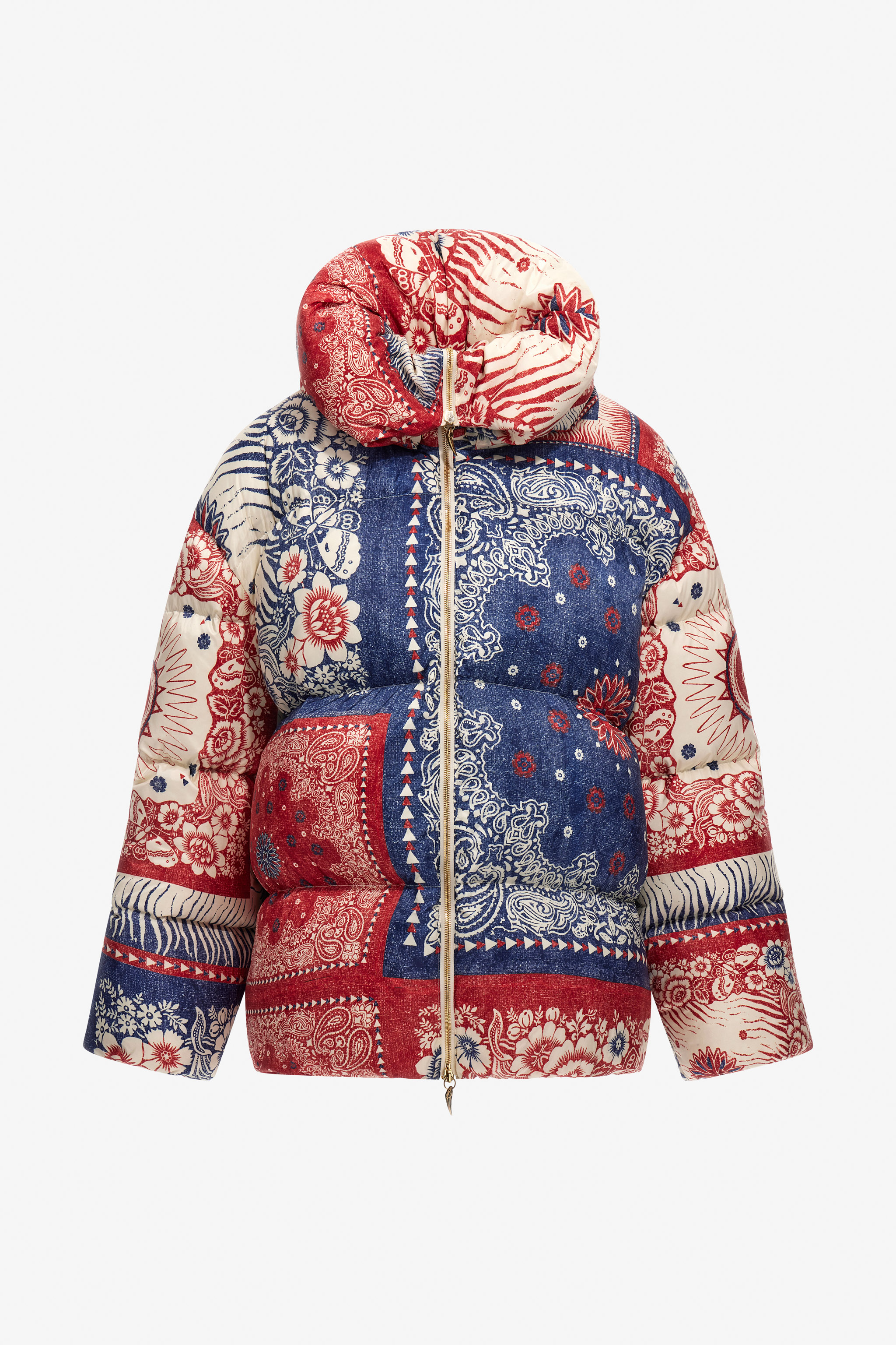 Bandana Print Puffer Jacket