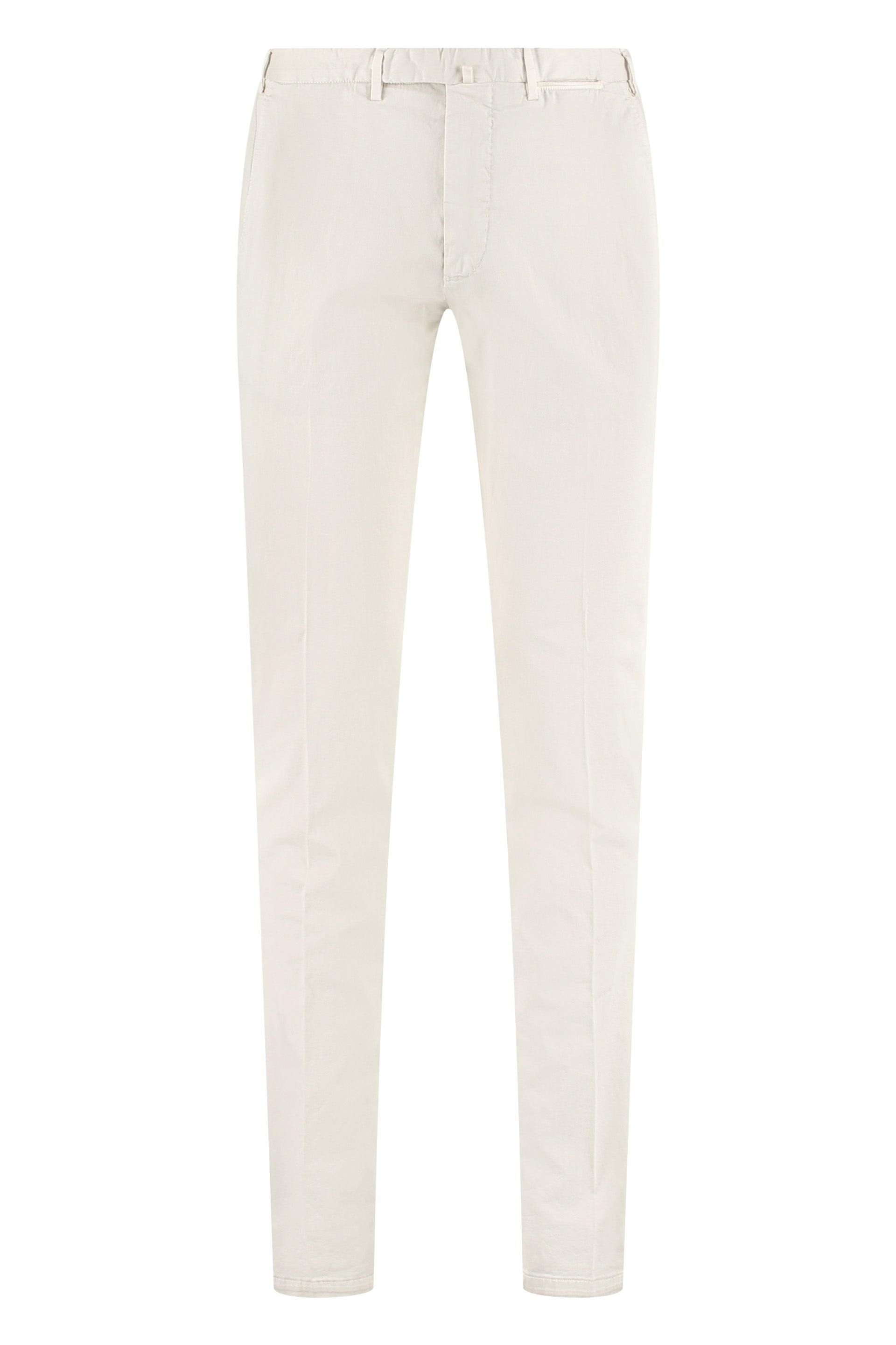 The (alphabet) Stretch Cotton Chino Trousers with Welt Back Pockets