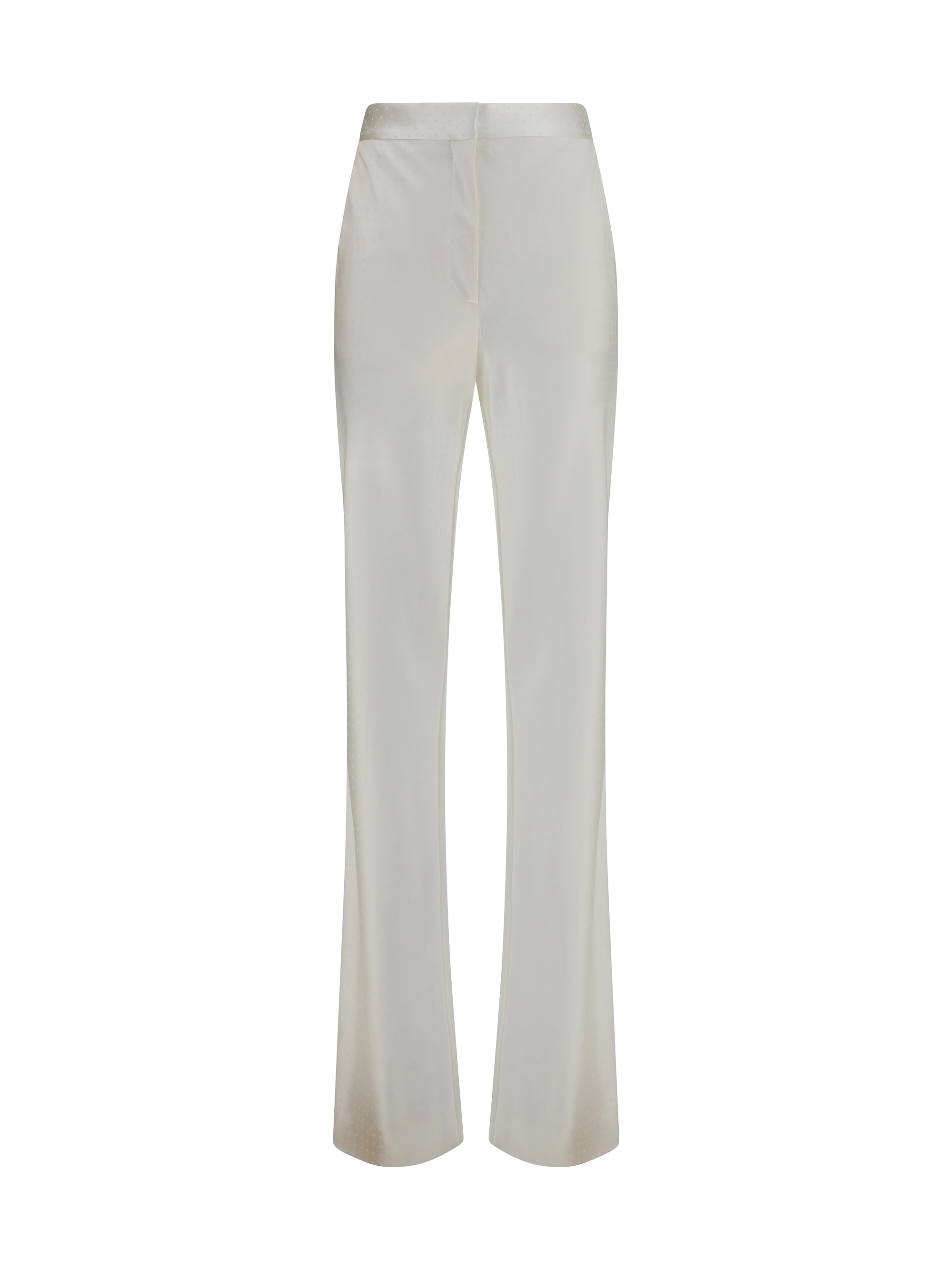 Bias-Cut Silk-Viscose Trousers — White