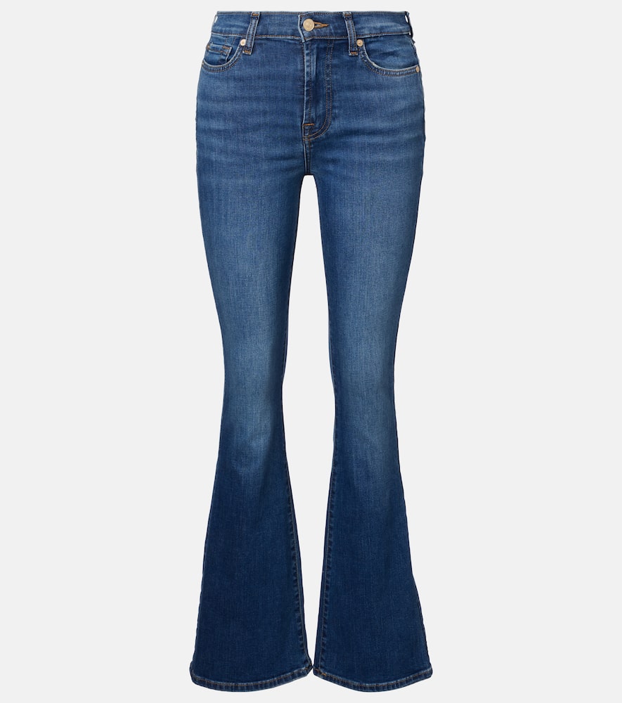 Mid-rise flared jeans