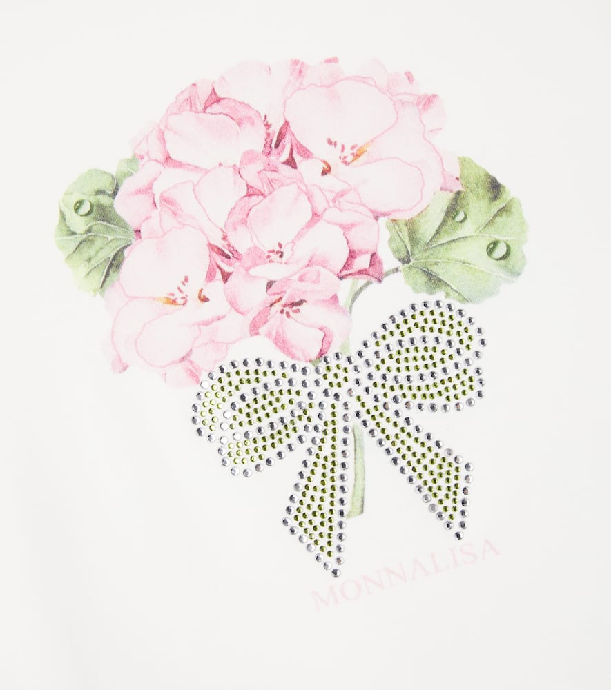Floral cotton-blend jersey T-shirt